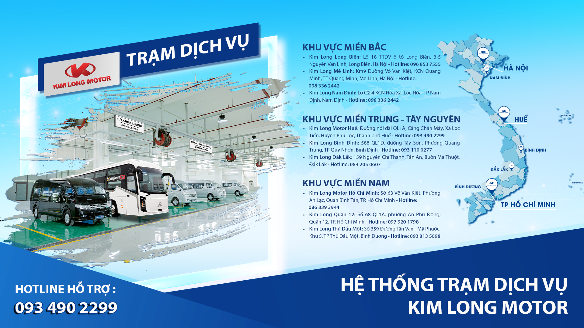 KIM LONG MOTOR MỞ RỘNG HỆ THỐNG TRẠM DỊCH VỤ TRÊN TOÀN QUỐC