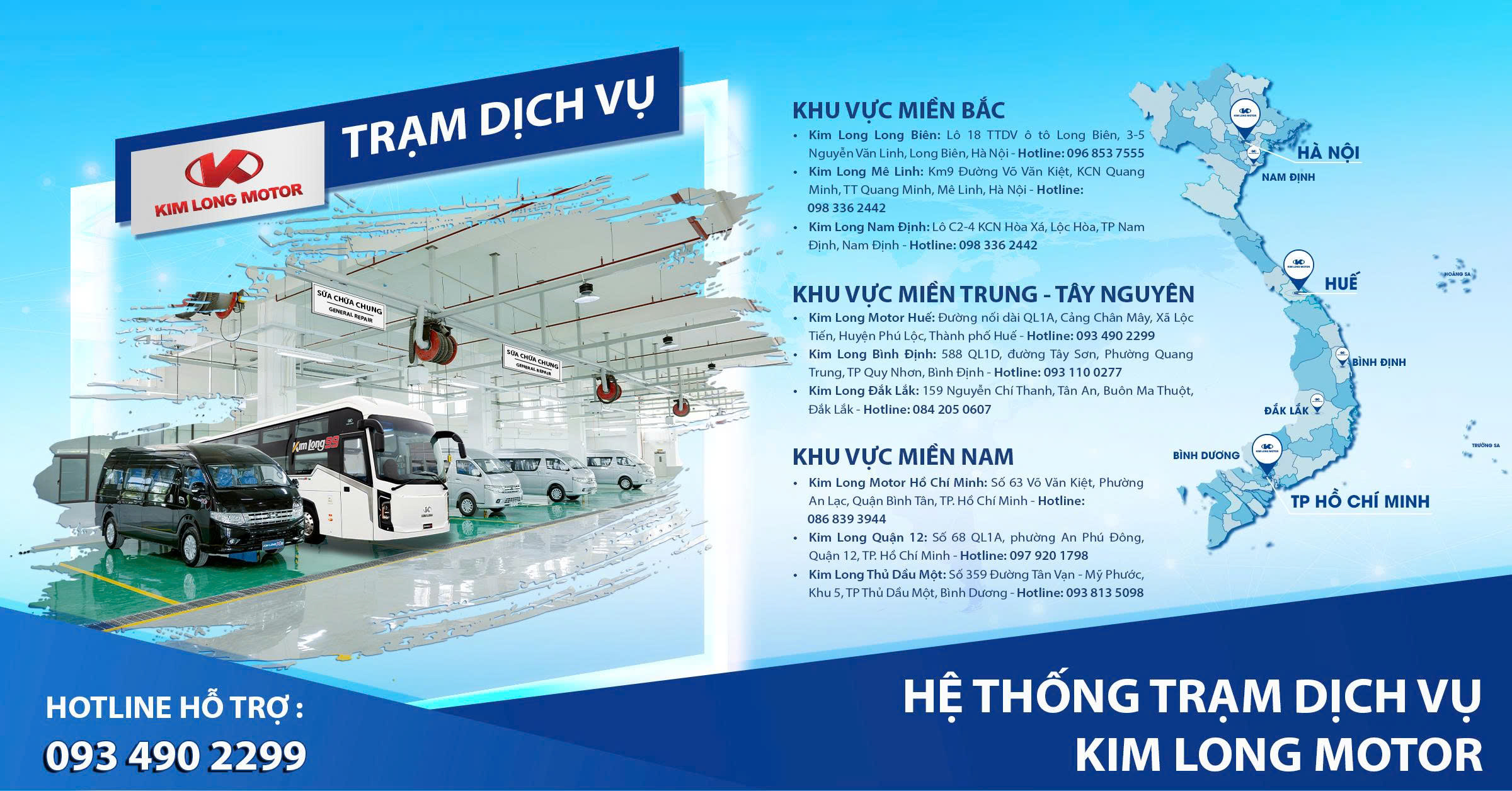 KIM LONG MOTOR MỞ RỘNG HỆ THỐNG TRẠM DỊCH VỤ TRÊN TOÀN QUỐC