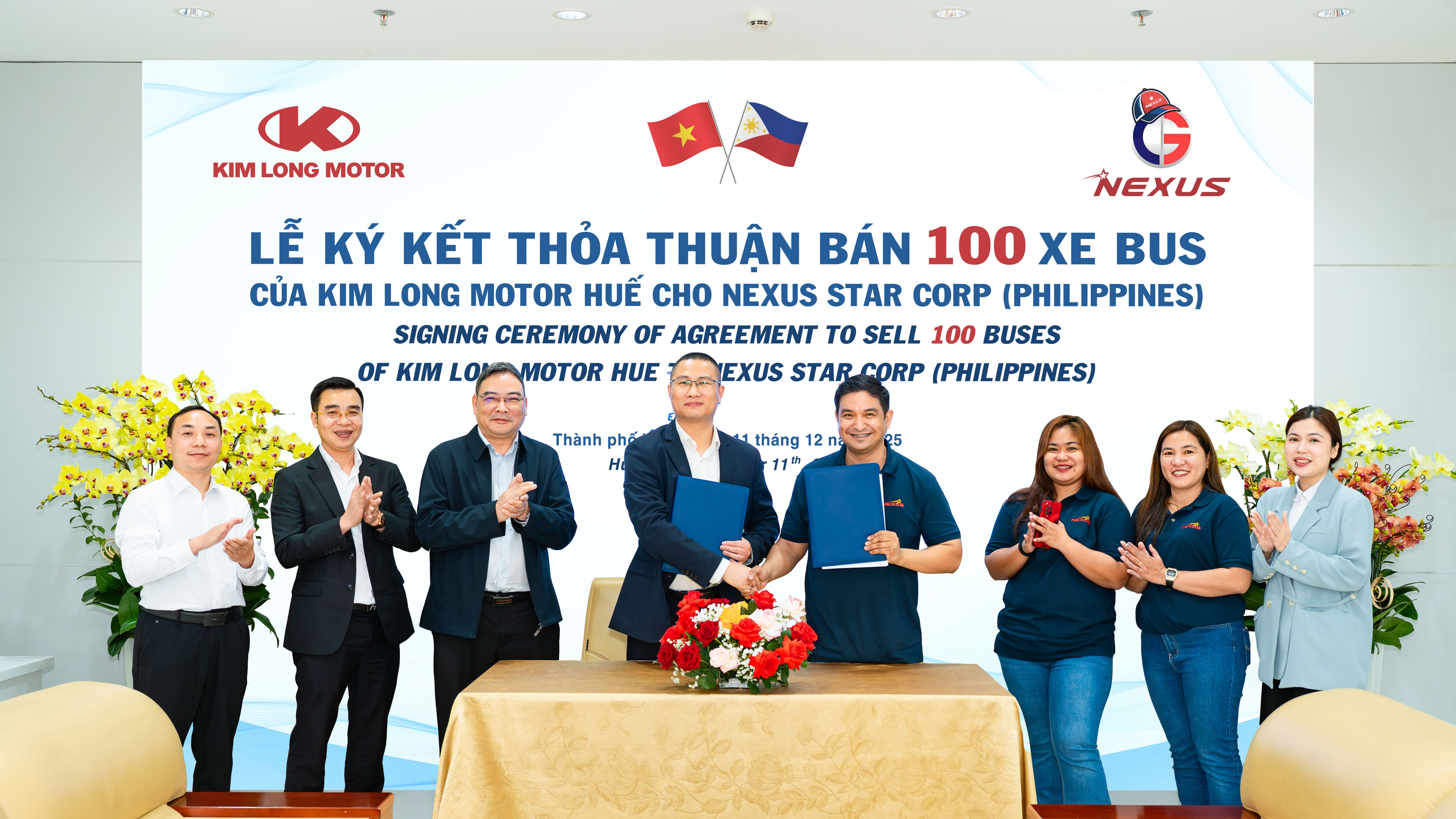 KIM LONG MOTOR KÝ KẾT THỎA THUẬN CUNG CẤP 100 XE BUS KIMLONG 99 CHO CÔNG TY NEXUS STAR CORP SANG THỊ TRƯỜNG PHILIPPINES
