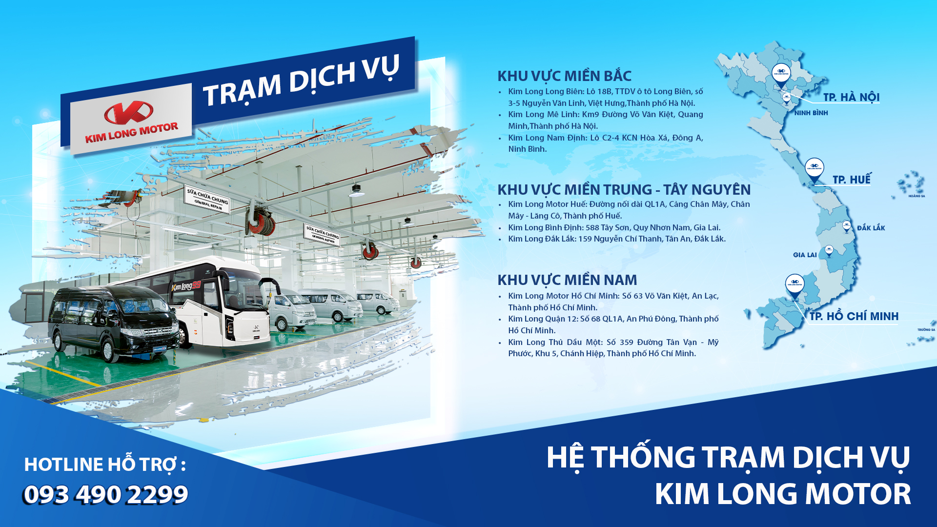 KIM LONG MOTOR MỞ RỘNG HỆ THỐNG TRẠM DỊCH VỤ TRÊN TOÀN QUỐC
